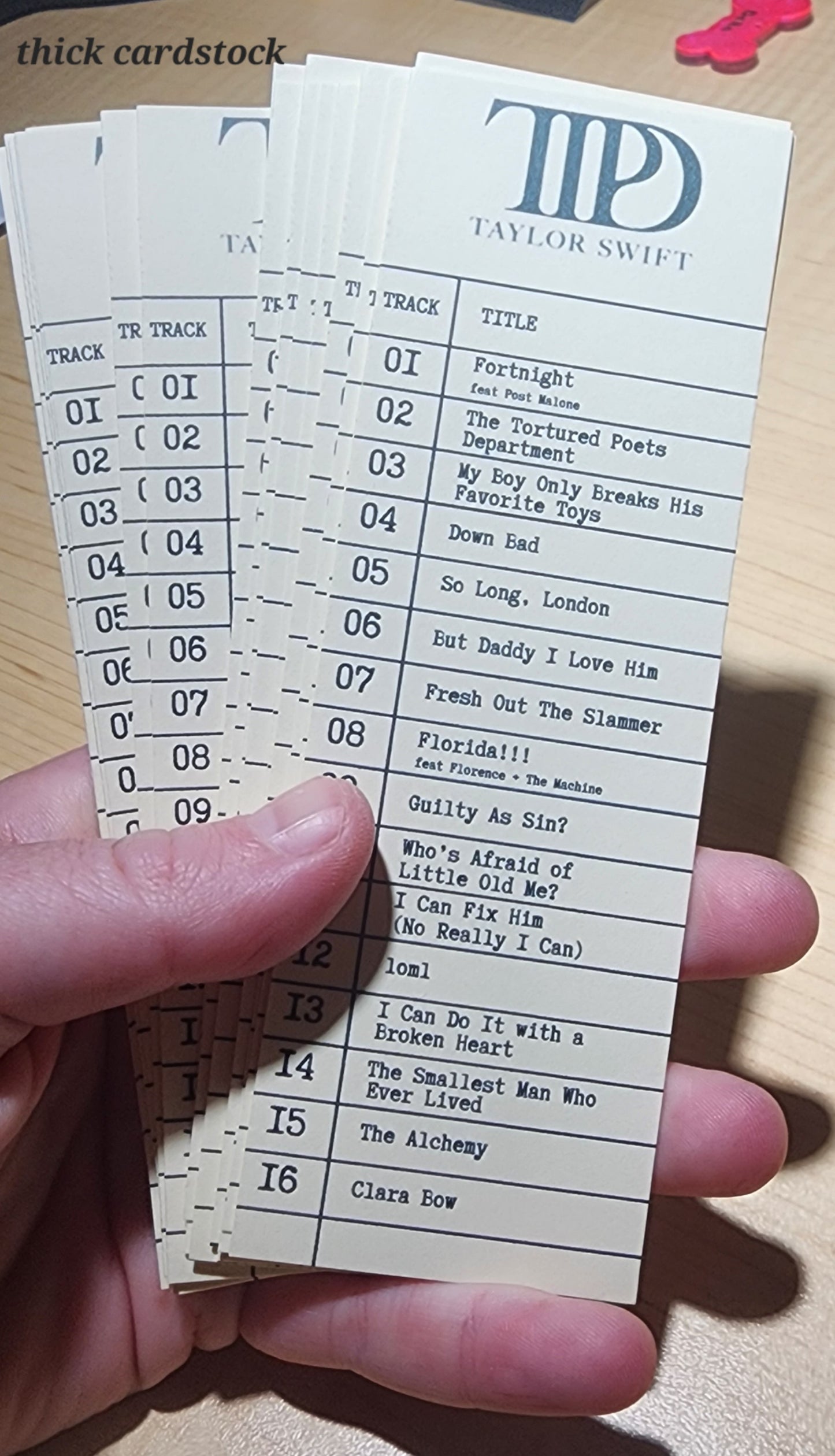 TTPD Tracklist Bookmark